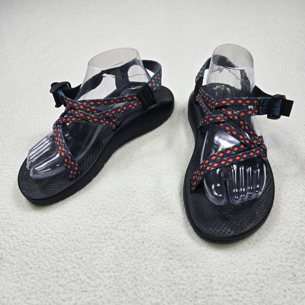 Chaco ZX/1 Size 9M Womens Adjustable Strappy Sandals Black Multicolor